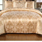Double Bed Gold Polyester Quilt cover with 2 pillow cases